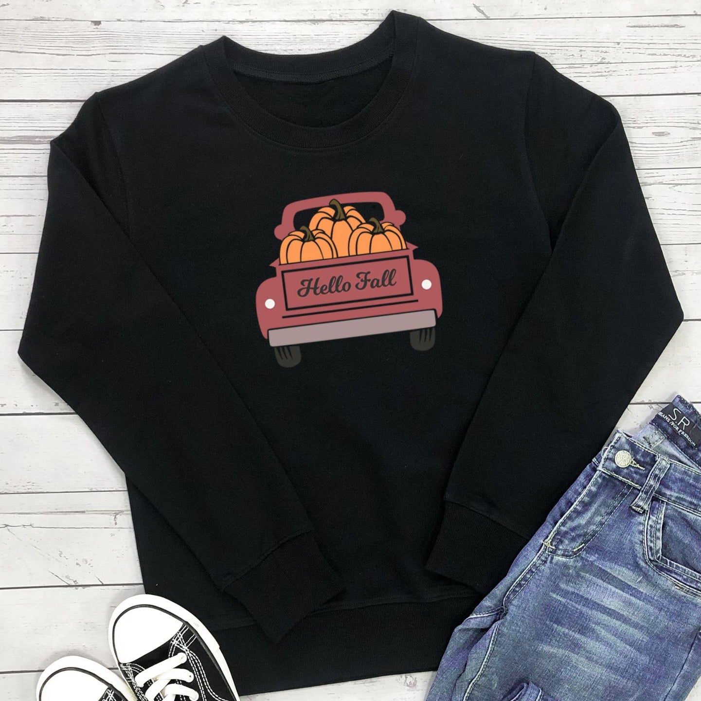 Halloween Pumpkin Car Sweatshirt Wholesale Women Clothing