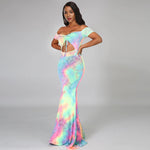Wholesale Tie Dye Mermaid Dress SD161208