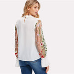 V-Neck Bohemian Flared Sleeve Shirt Wholesale Womens Tops