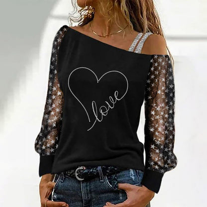 Sexy Off Shoulder Top Loose Wholesale Womens Long Sleeve T Shirts