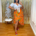 Curvy Women'S 2 Piece Sets Lace-Up Tops & Skirts Wholesale Plus Size Clothing