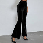Fashion Solid Color Slim Slim Casual Flared Pants Wholesale Trousers