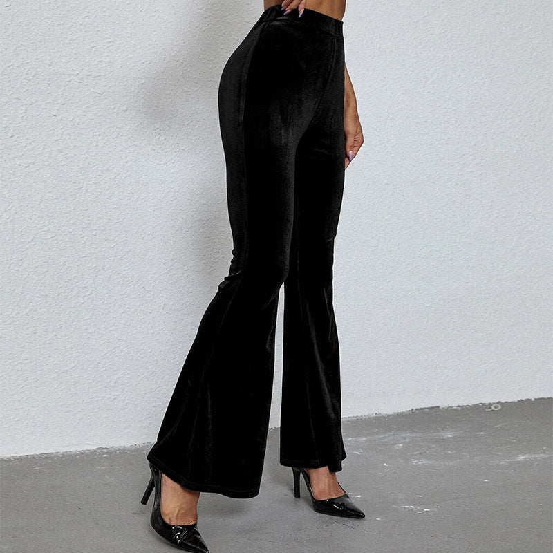 Fashion Solid Color Slim Slim Casual Flared Pants Wholesale Trousers