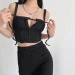 Sexy Corset Camisole Lace Up Solid Color Wholesale Crop Tops