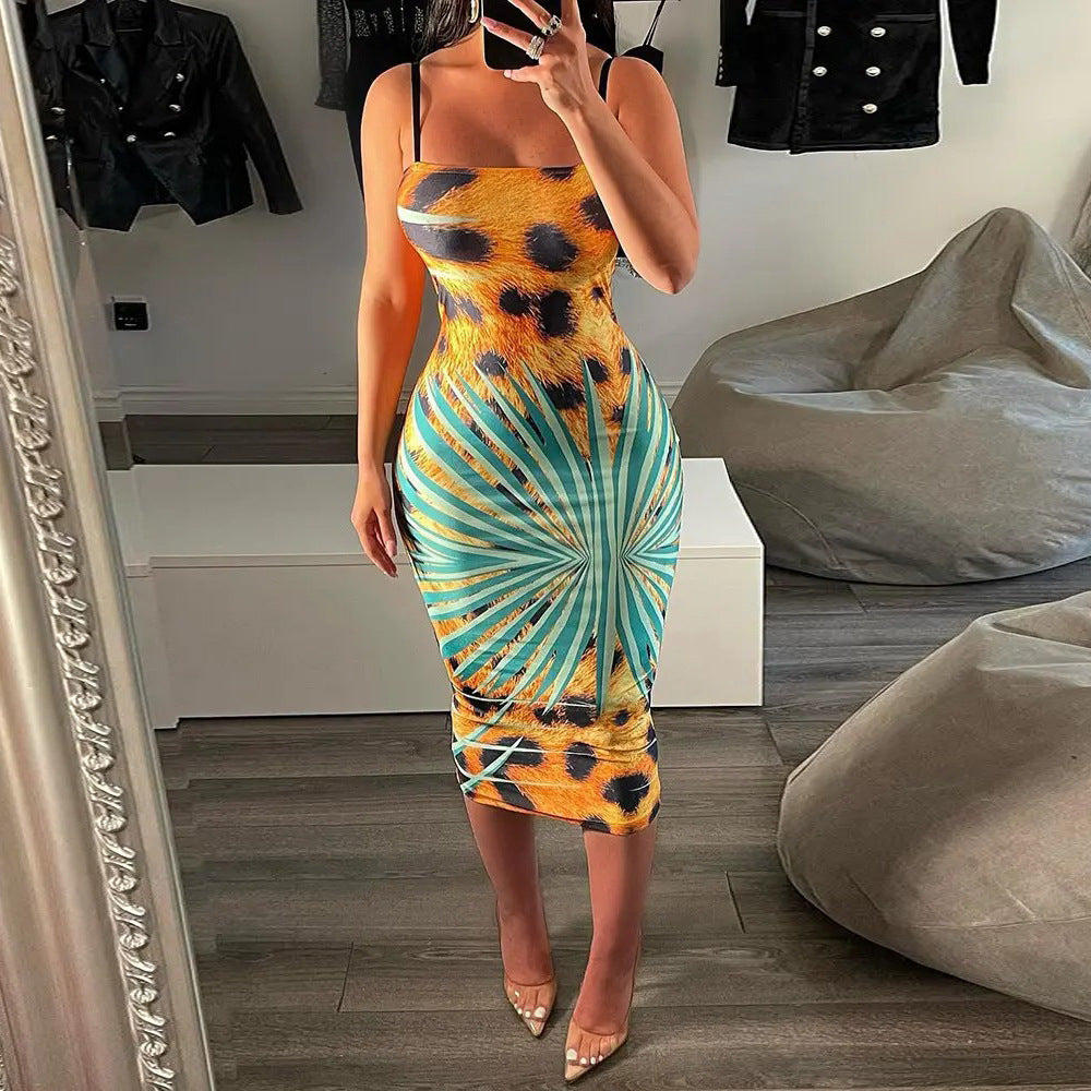 Sexy Sling Dress Bodycon Print Wholesale Dresses