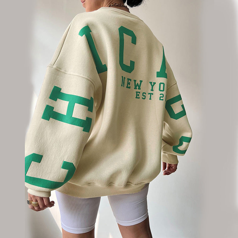 Personalized Street Trend Letter Printing Loose Casual Sweatshirt Wholesale Women Tops