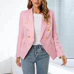 Fashion Plaid Lapel Short Jacket Women Blazer Wholesale Coats