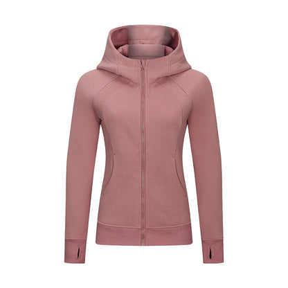 Slim Running Zipper Long Sleeve Fitness Hooded Jacket Wholesale Worktout Coats