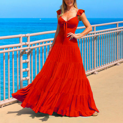 Pure Color Temperament Sexy Strapless Backless Slim Fit Maxi Dress Wholesale Dresses