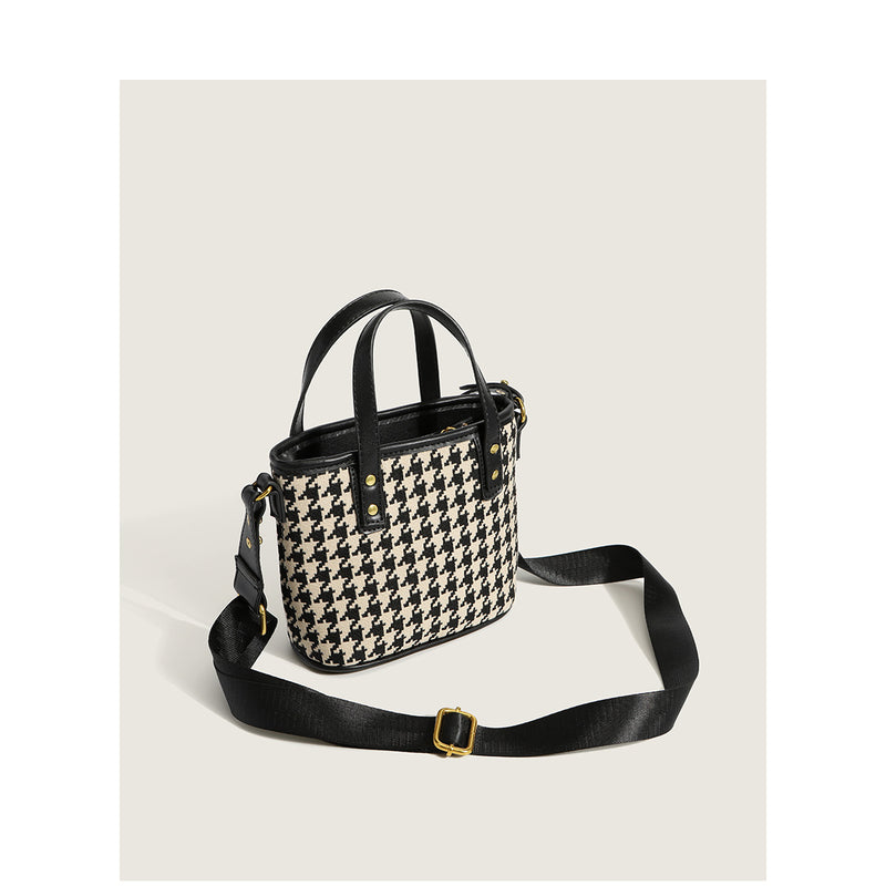 Fashion Houndstooth HandBag Shoulder Bucket Bag Wholesale Women Bags