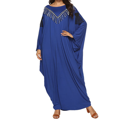 Tassel Bat Sleeves Wholesale Maxi Dress