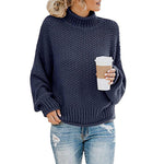Fashion Casual Pullover Knitted Tops Long Sleeve Loose Solid Color Warm Wholesale Sweaters