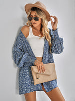 Fashion Leopard Print Lantern Sleeve Jacket Wholesale Cardigan