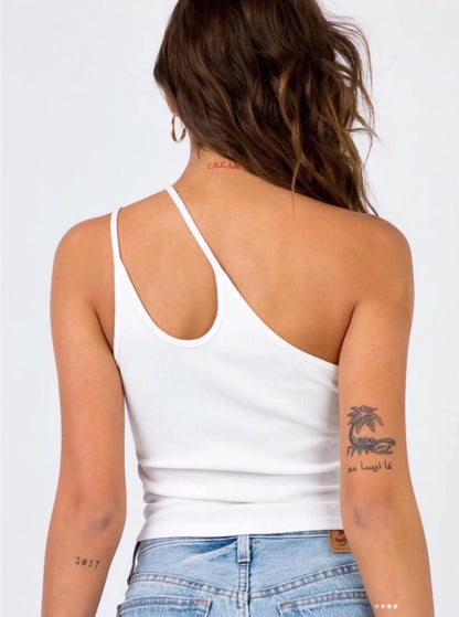 Irregular One Shoulder Sexy Slim Women Camisole Wholesale Crop Tops