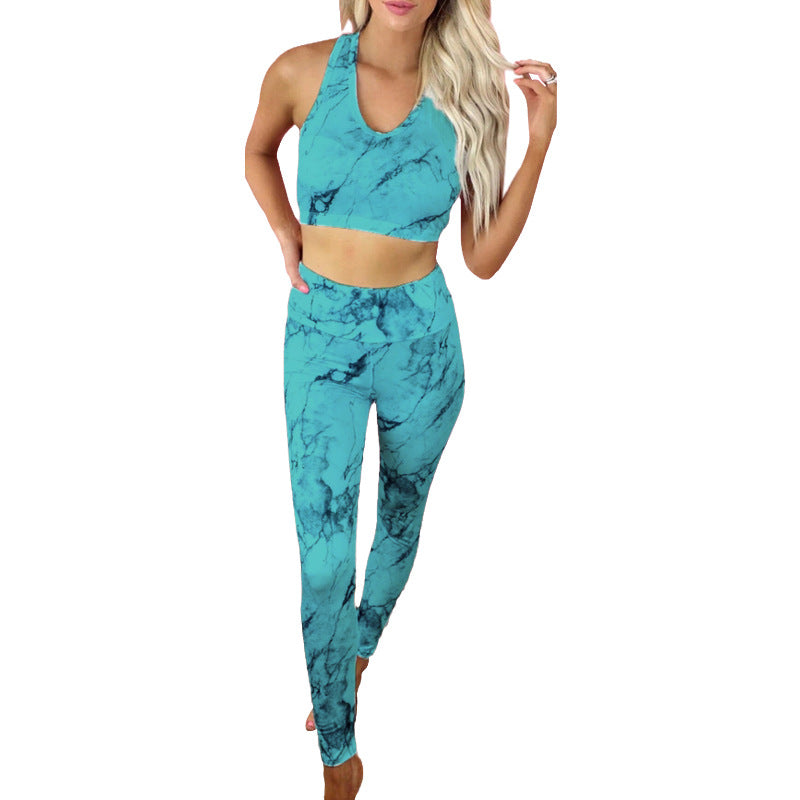 Fitness Tie-Dye Printing Fashion Casual Suit Women Activewear Two-Piece Suit Wholesalers Activewear Sets