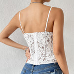 Sexy Hollow Lace Flower Steel Ring Breasted Vest Wholesale Lingerie