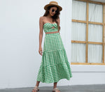 Casual Plaid Tiered Midi Skirt Loose High Waist Wholesale Clothing Vendors