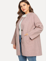Casual Outerwear Women Loose Woolen Coats Wholesale Plus Size Clothing