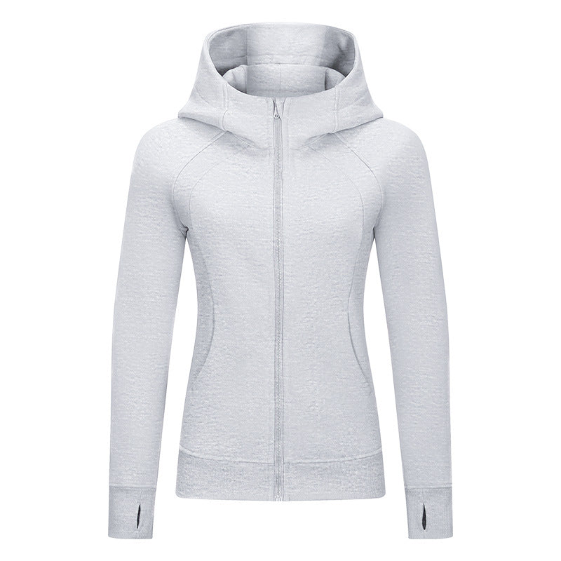 Slim Running Zipper Long Sleeve Fitness Hooded Jacket Wholesale Worktout Coats