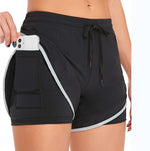 Plain Zipper Women Sports Shorts