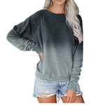 Gradient Print Raglan Sleeves Casual Sweatshirt Wholesale Womens Tops