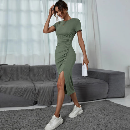 Solid Color T Shirt Dress Wholesale Casual Dresses