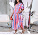 Vacation Loose Printed Beach Robe Women Curvy Dresses Wholesale Plus Size Clothing