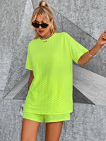 Sports Casual Loose Solid Color Short-Sleeved Shorts Set Wholesale Women'S Clothing