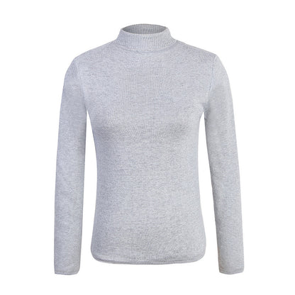 Plush Turtle Neck Plain Women Sweater