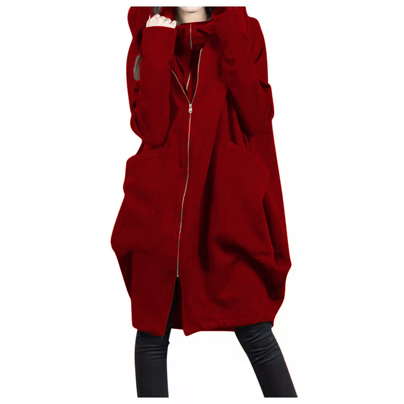 Women Pocket Zipper Loose Wholesale Winter Coats