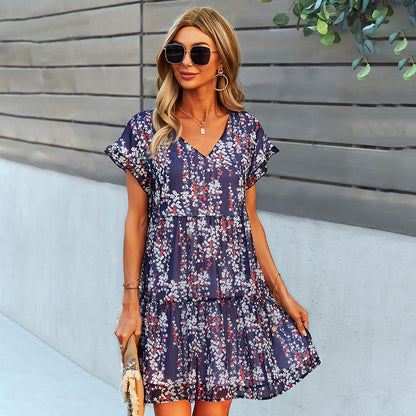 Summer Loose Printing Casual Wholesale Dress Vendors