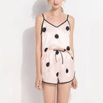 Printed Satin Camisole & Shorts Pajamas Womens 2 Piece Sets Homewears Wholesale Loungewear