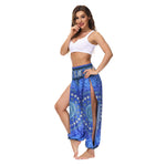 Fashion Printed Women'S Cutout Slit Casual Loose Yoga Bloomers Soft Sports Pants Workout Clothes In Bulk