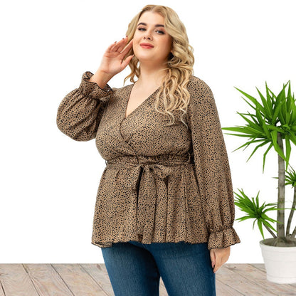 Plus Size Women Long Sleeve Printing Top Wholesale