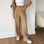 Fashion Casual Solid Color High Waist Straight Wholesale Pants