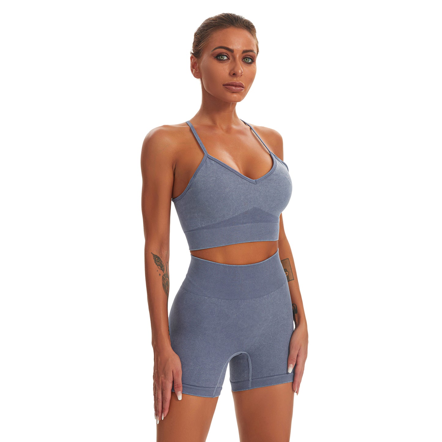 Seamless Sports Yoga Wholesale Activewear Fitness Suits Two Piece Outfits Vest & Shorts Sets