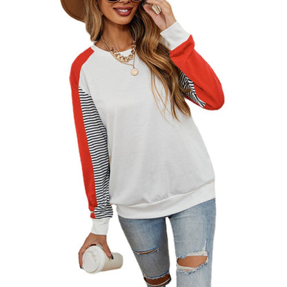 Striped Long Sleeve Top Wholesale Women Sweatshirt