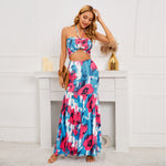 Halterneck Tops & Slim Fishtail Skirt Vacation Suits Wholesale Women'S 2 Piece Sets