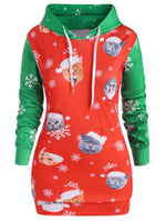 Christmas Print Hooded Sweatshirt For Women Wholesale
