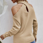Strapless Solid Color Women Sweater Wholesale