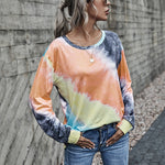 Crewneck Multicolor Long Sleeve Top Wholesale Casual Clothing