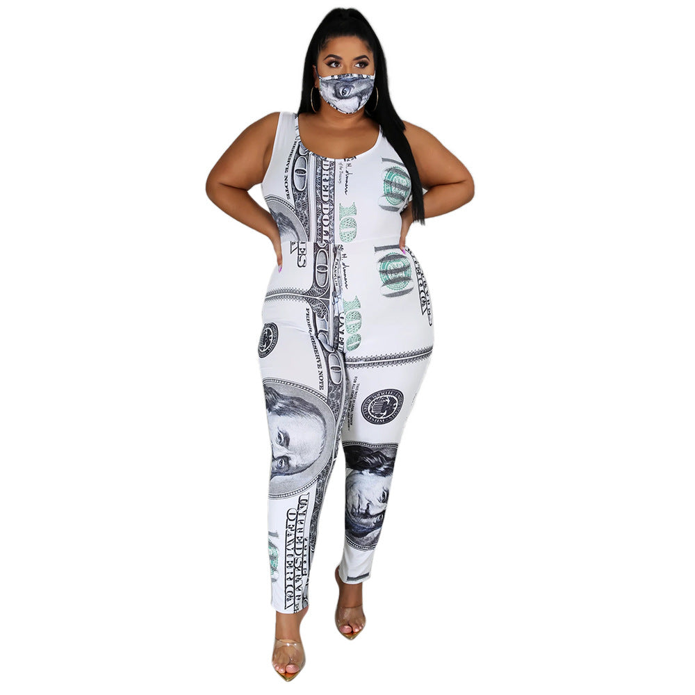 Dollar Print Wholesale Plus Size Sets For Women