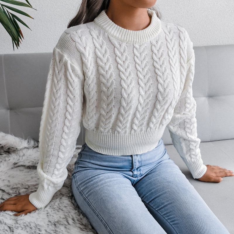 Plain Twist Crop Women Sweater Wholesale