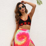 Beach Bikini Contrast Stitching Strappy Top Swimsuit Vendors