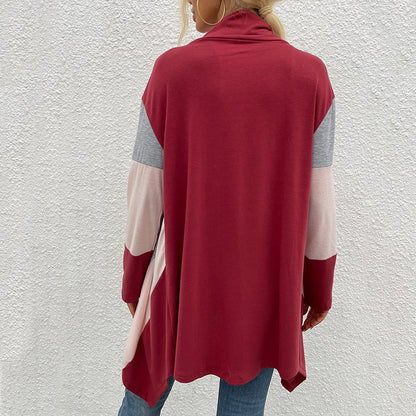 Irregular Color Blocking Women Wholesale Cardigans