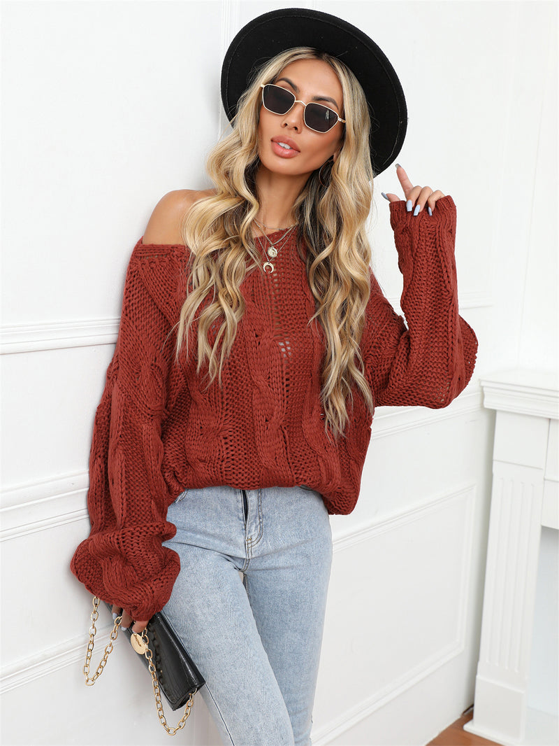 Off Shoulder Loose Casual Women Sweater Wholesale