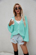 Knit Loose Button Down Wholesale Cardigans For Valentine'S Day & St. Patrick'S Day