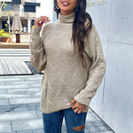Casual Loose Solid Color Long-Sleeved Turtleneck Bottoming Sweater Wholesale Women Top