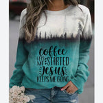 Crew Neck Casual Printed Sweatshirt Wholesale Women Tops