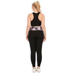 Sport Bra & Mesh Leggings Floral Print Curve Fitness Yoga Suits Activewears Plus Size Two Piece Sets Wholesale